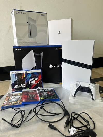 PS5 pro 2 controllers disc drive with box 5gm  My Whatsapp 03021585941