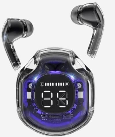 Air39 Wireless Earbuds - Transparent Case & LED Display (Brand New)