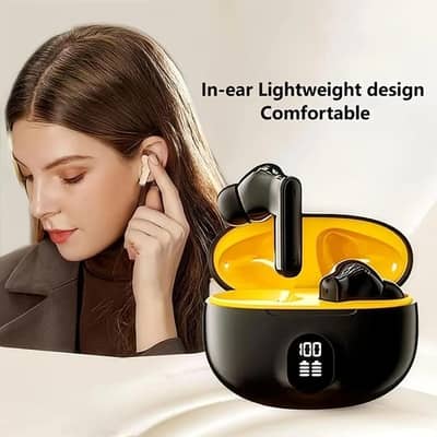 Wireless Earbuds with Charging Case Black Bluetooth