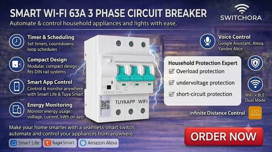 Wi-Fi Smart Circuit Breaker MCB 3 phase