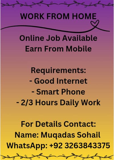 Online work opportunity