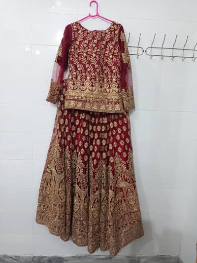 mahroon heavy bridal lehnga_used ones