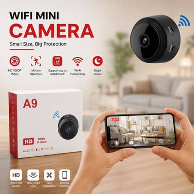 A9 Mini Camera, 1080P HD IP Camera with Magnetic Back Cover