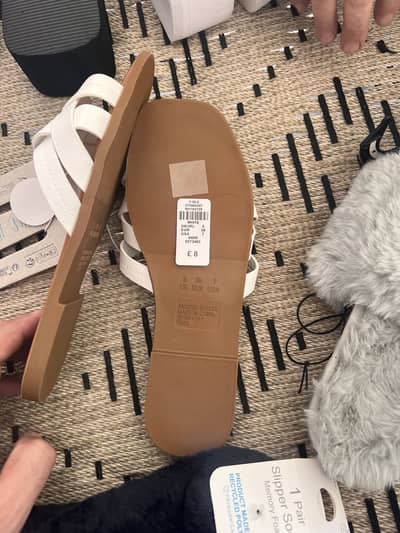 Primark White Cross Strap Flat Sandals
