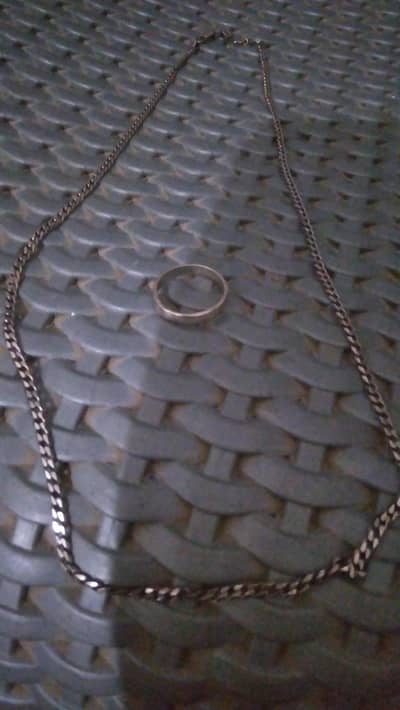 Original 925 Silver Chain and Chandi ring