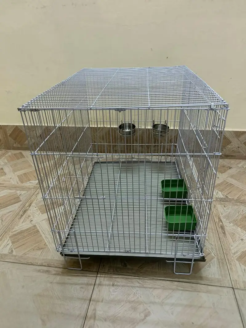 cage  for birds with extra bowls steal walay — photo 2