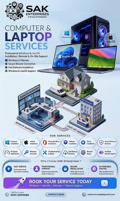 Computer repairing services at your home or offices