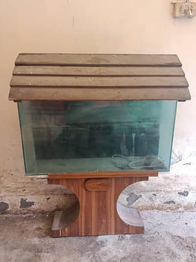 4 Feet Glass Aquarium Set (Hut Hood + Matching Base Stand)