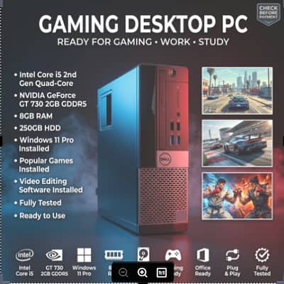 Gaming Desktop | i5 2nd Gen | GT 730 2GB | 8GB RAM | 250GB HDD