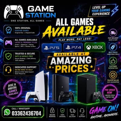 XBOX ALL MODELS | PS5,PS4,PS3 | GAMES SHOP| BEST PRICES