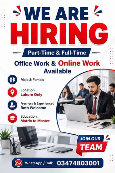 JOBS AVAILABLE FOR BOTH MALES AND FEMALES