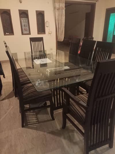Wooden Dinning Table with 8 Chairs