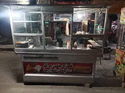 two  iron counter with aluminium glass , 4 iron tables, 20 iron chairs