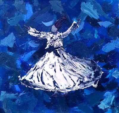 painting derwaish textured + framed