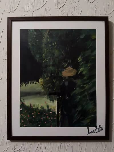 garden acrylic painting + framed