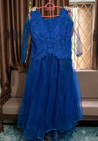 fancy blue long frock