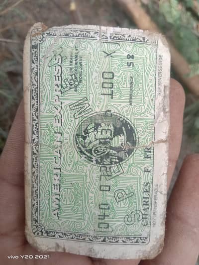 Vintage 1958 American Express Paper Card - Rare Antique Collectible