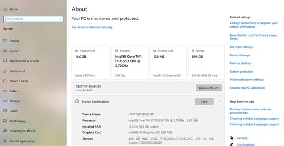 Dell Laptop core i7 7th gention sell and exchange