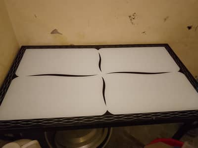 dining tabal with top  glass and 6chirs