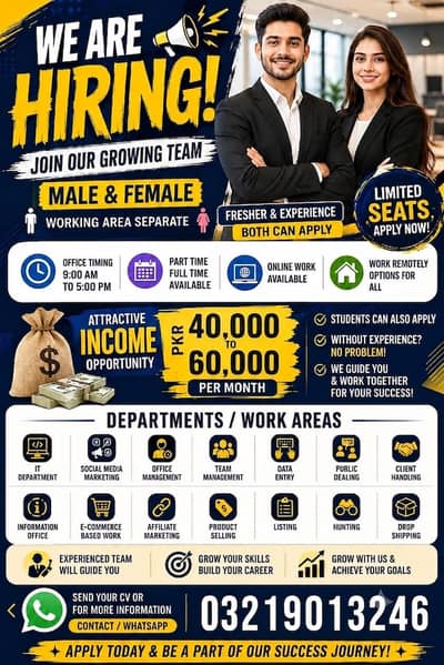 need male and female staf