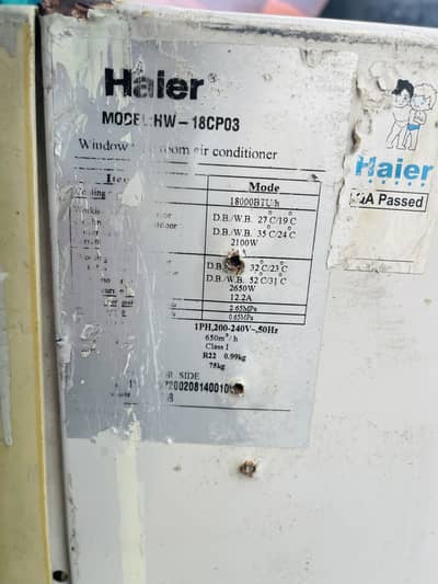 Haier window 1.5 tonne