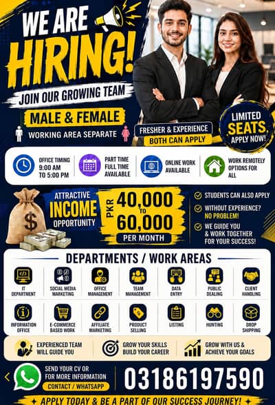 Need Male and Female staff