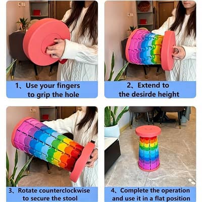 Portable Retractable Folding Stool Chair