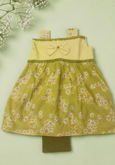 Dusty Pink Sleeveless Baby Girl Cotton Frock with Lace Trim