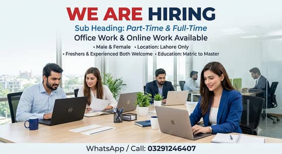 WE HIRING MALE AND FEMALES STAFF FOR OFFICE WORK