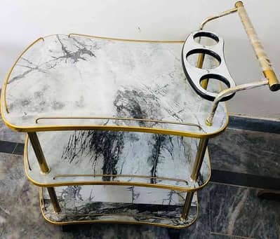 High Quality Classic Glass Style Tea Serving Trolley 03020062817