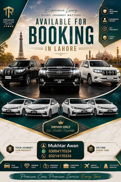 land cruiser and Prado on rent