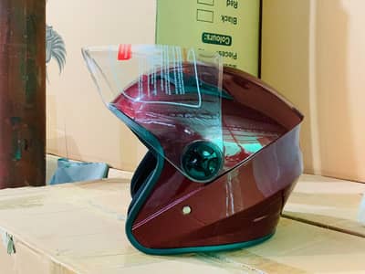 FM ABS Helmet - Full Face & Half Face - Maroon - Brand New