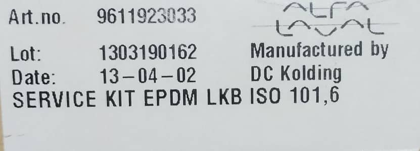 alfa Laval valve service kit (9611923033)