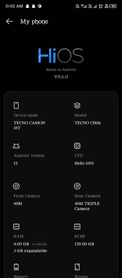 Tecno CAMON 18T