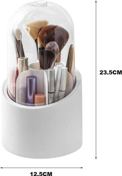 Acrylic 3 Compartment Makeup Brush Holder Stand 23.5cm