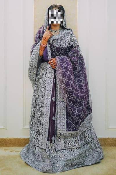 Luxury Purple Heavy Embroidered Lehenga – Worn Once – Like New