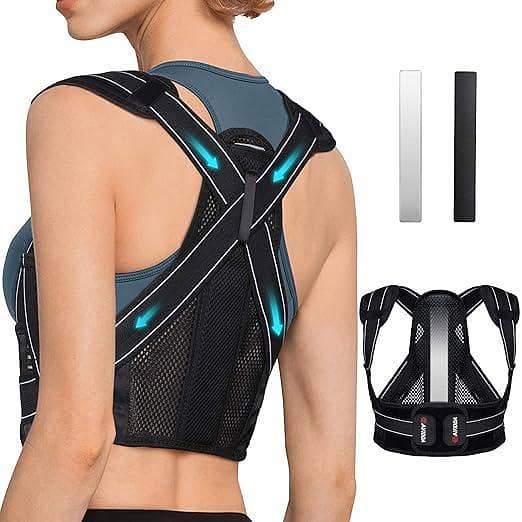 AVIDDA Posture Corrector for Men and Women, Size S, Black – with Replaceable Support Plate