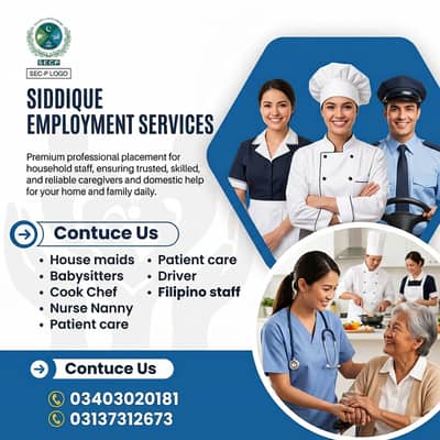 Filipino Maids, Babysitter, Patient Care, Nurse Staff, Driver, Cook