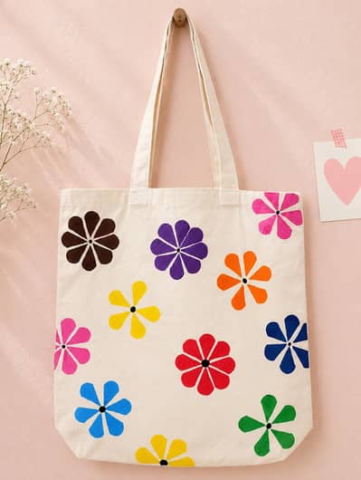 Trendy Handpainted Tote bags for campus or daily routine