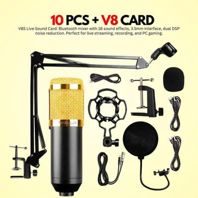 ORIGINAL BM800 Condenser Microphone KIT with & without V8 Sound Card