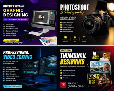 Video Editing &  Thumbnail Designing & photo graphics