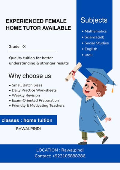 Female home tutor available
