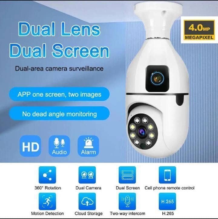360 View Security Camera White ABS Plastic 0