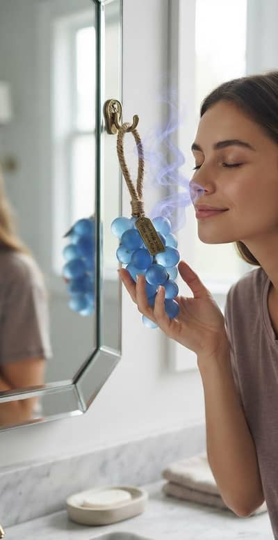 Handcrafted Blue Grape-on-a-Rope Soap with Refreshing Scent