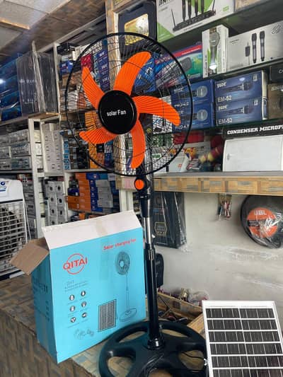 solar charging fan
