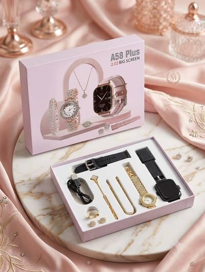 A58 Plus Smart Watch Girls Special Gift Box Pack