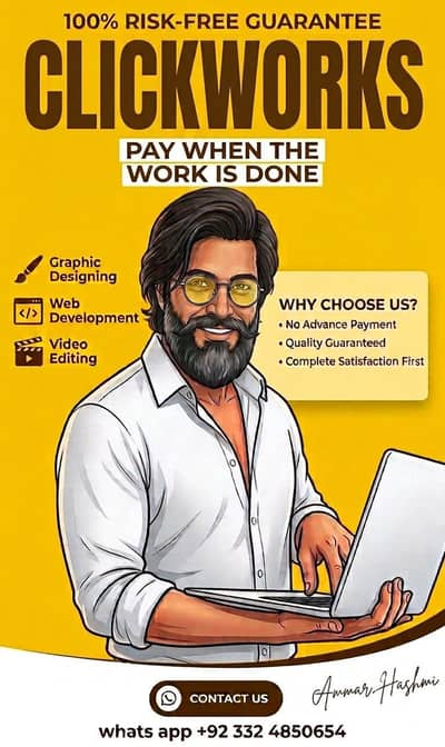 pay when the works completed designing illustration web development