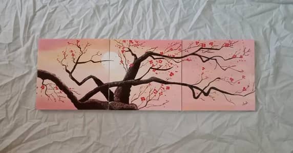 Cherry blossom  landscape canvas painting