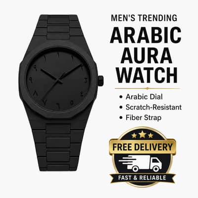 Black Arabic Aura Watch For Men Stylish Aura Watch Amazing Smart Watch