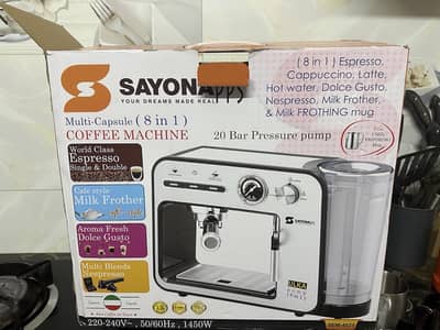 SAYONA 8-in-1 Coffee Machine | 20 Bar Espresso Maker | Like New